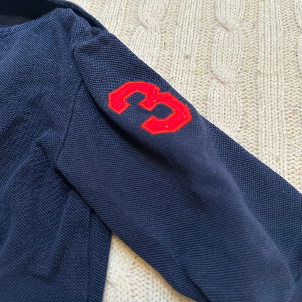 Ralph Lauren Baby Boys Big Pony Cotton Mesh Polo coveralls sz 3m Navy Blue - Picture 7 of 8